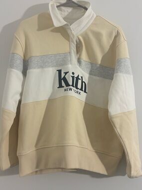 Kith Colorblock Rugby Pullover - Cream & Black